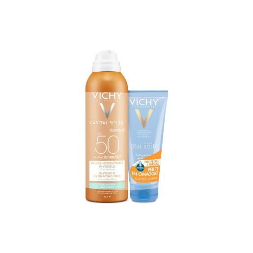 Vichy capital soleil spray invisibile idratante spf50 200ml + doposole 100ml vichy