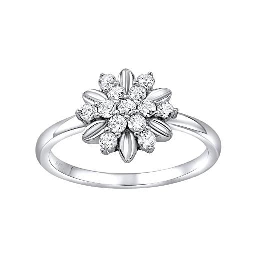 SILVEGO anello da donna in argento 925 fiore con swarovski® zirconia, mwl13530a