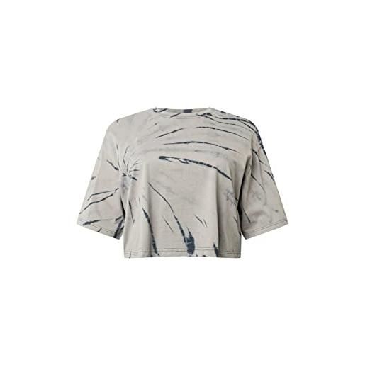 Urban Classics ladies oversized cropped tie dye tee t-shirt, nero/asfalto, xl donna