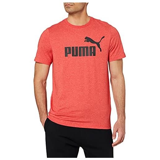PUMA ess heather tee maglietta, rosso (high risk red), xxl uomo
