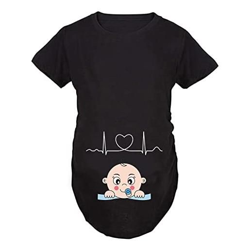 Imaczi q. Kim premaman divertenti baby magliette premaman stampa divertente tops t-shirt gravidanza donna