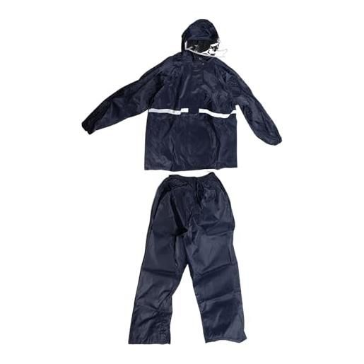 Generic giacca divisa, pantaloni, tuta impermeabile traspirante, set impermeabile a doppio strato per uomo e donna, rimangono asciutti (oxford blu navy)