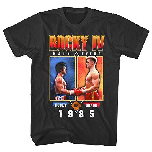 BAWANG rocky 4 boxing main event men's t shirt balboa versus ivan drago 1985 poster black xxl