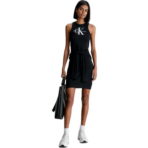 Calvin Klein abito monogramma slim donna nero