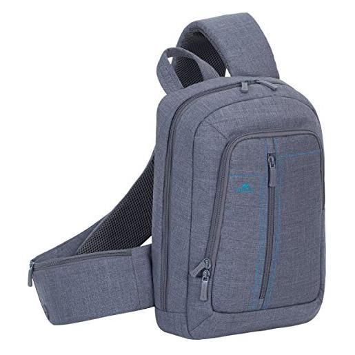 RivaCase® (grey) 7529 laptop sling backpack 13 3 zaino monospalla per fino a grigio unisex adulto, 1