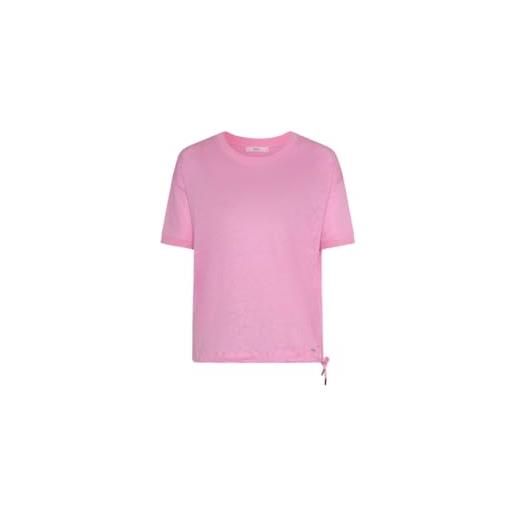 BRAX style candice linen single jersey solid t-shirt, colore: rosa, 46 donna