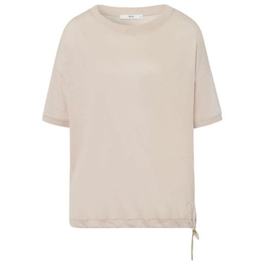 BRAX style candice linen single jersey solid t-shirt, sabbia chiara, 50 donna