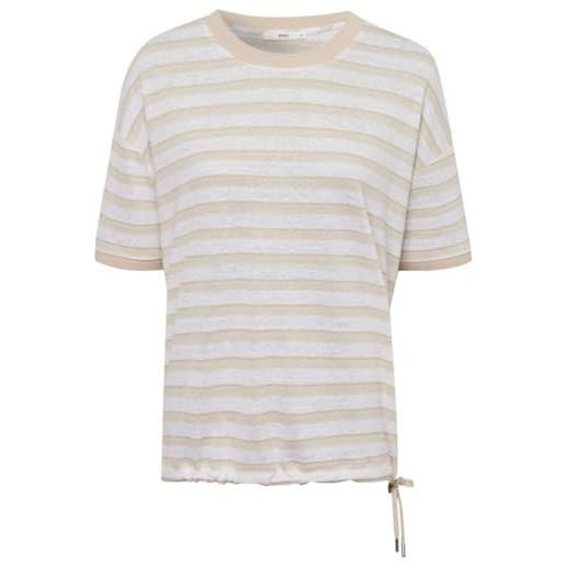 BRAX style candice linen striped t-shirt, sabbia chiara, 46 donna