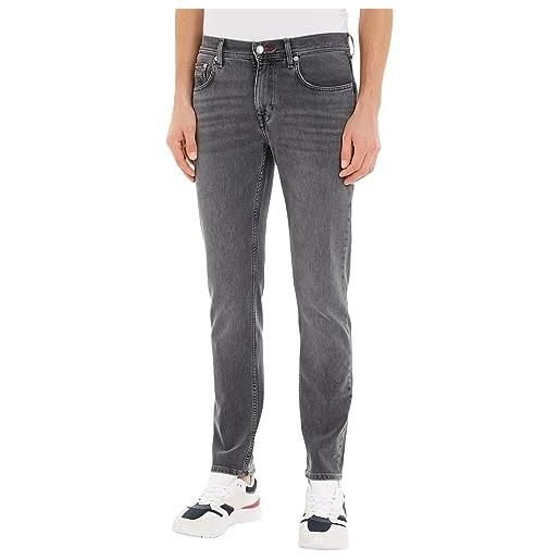 Tommy Hilfiger jeans uomo straight elasticizzati, grigio (steeler grey), 40w / 36l