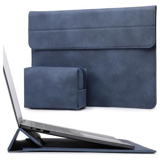 HYZUO 15 pollici custodie per pc portatile borsa con funzione stand compatibile con mac. Book air 15 m2 a2941 2024 2023, mac. Book pro 15 a1990 a1707 2019-2016, 15 surface laptop 5/4/3, blu navy