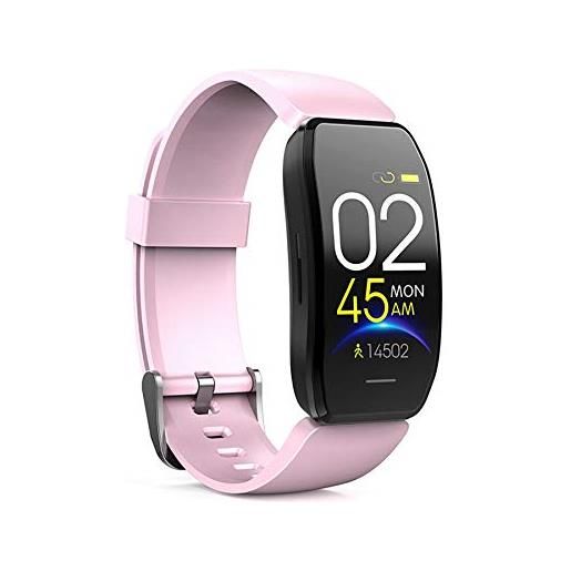 Tyatocepy braccialetto fitness c114 smart watch wristband sleep monitor impermeabile smart band bluetooth cardiofrequenzimetro fitness per ios android-rosa