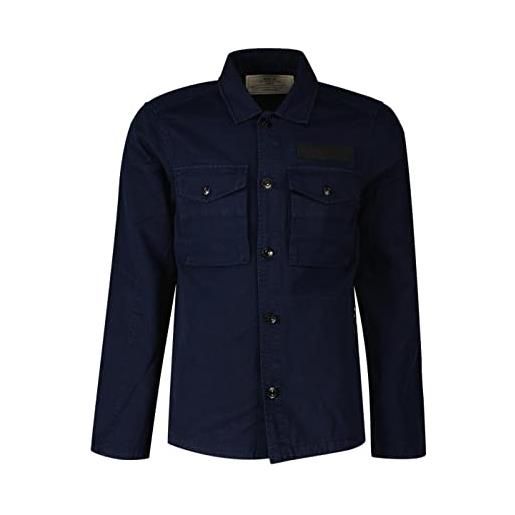 REPLAY giacca-camicia uomo in misto lino, blu (blue 085), l