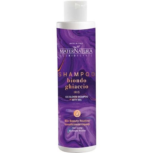 Maternatura shampoo biondo ghiaccio all'iris 250ml - shampoo tonalizzante antigiallo capelli biondi bianchi