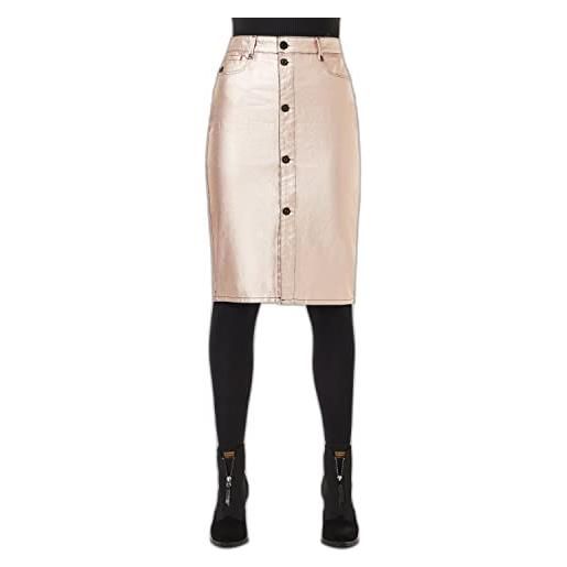 G-STAR RAW women's noxer button pencil skirt, metalic (gold metallic d19384-8973-c406), 28