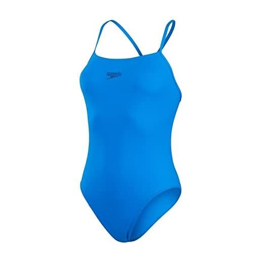 Speedo donna eco endurance+ thinstrap 1 piece costume intero, blu, 38/28
