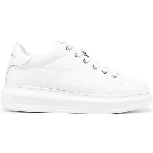 Karl Lagerfeld sneakers con monogramma goffrato - bianco