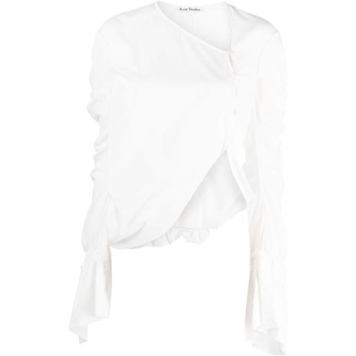 Acne Studios blusa asimmetrica drappeggiata - bianco