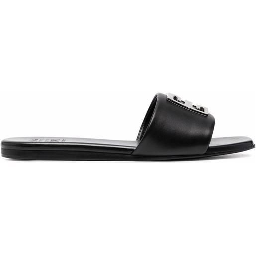 Givenchy sandali con placca logo - nero