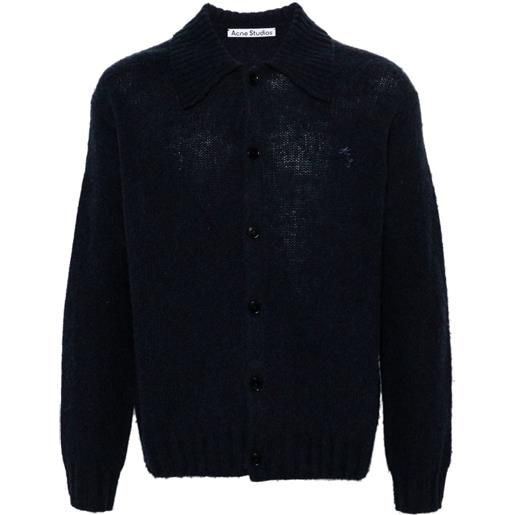 Acne Studios cardigan mélange con ricamo - blu