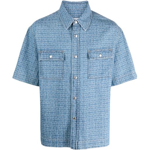 Givenchy camicia denim a maniche corte - blu