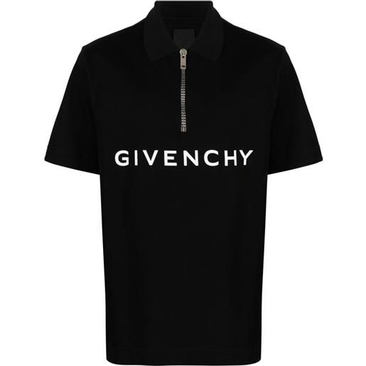 Givenchy polo a maniche corte con stampa - nero