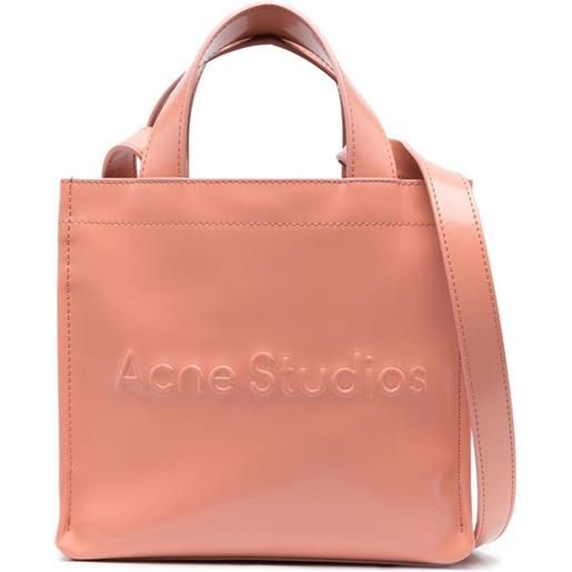 Acne Studios borsa tote mini con logo goffrato - rosa
