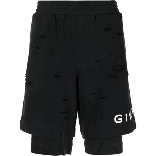 Givenchy shorts sportivi con stampa - nero