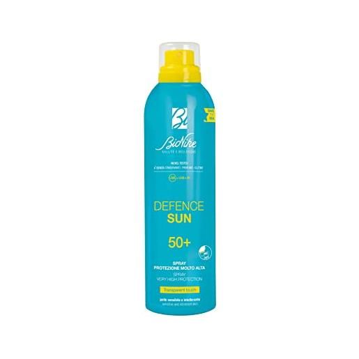BioNike defence sun - spray transparent touch solare corpo spf 50, per pelli sensibili e intolleranti, azione protettiva e antiossidante, waterproof e invisibile, 200 ml