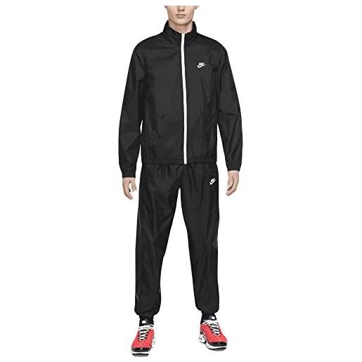 Nike sportswear club tuta da ginnastica, nero/bianco, xl uomo