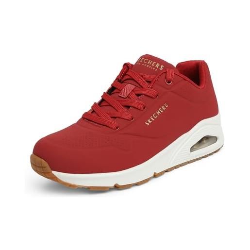 Skechers uno, sneaker donna, red white, 41 eu