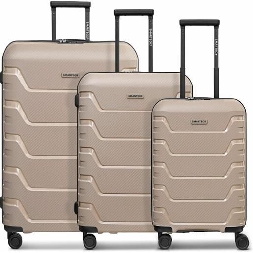 Smartbox edition 01 the three set 4 ruote set di valigie 3 pezzi beige