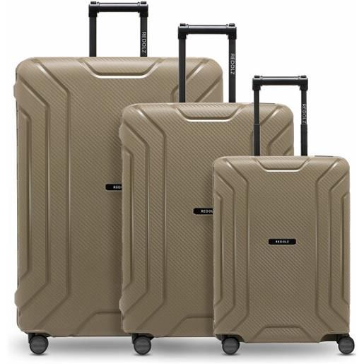 Redolz set di valigie essentials 15 a 4 ruote 3 pezzi con chiusura a tre punti grigio