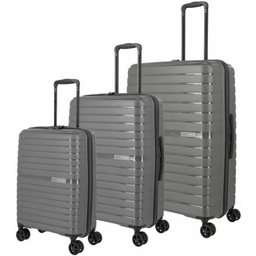 Travelite trient 4 ruote set di valigie 3 pezzi grigio