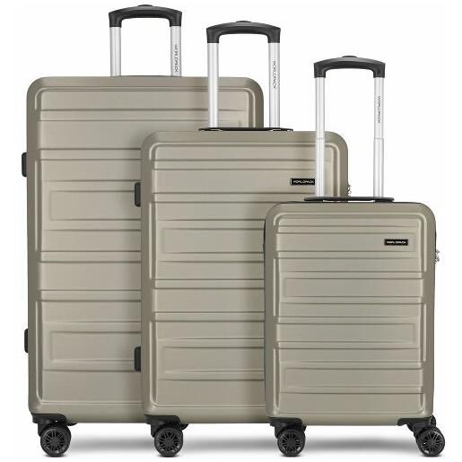 Worldpack new york 2.0 4 ruote set di valigie 3 pezzi dorato