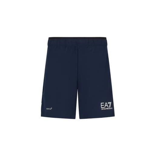 Emporio Armani ea7 shorts da uomo tennis pro in tessuto tecnico ventus7-8nps07 (m, navy blue)