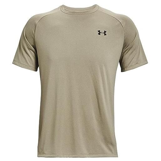 Under Armour t-shirt a maniche corte tech 2.0, grigio cachi (037)/bianco, s uomo