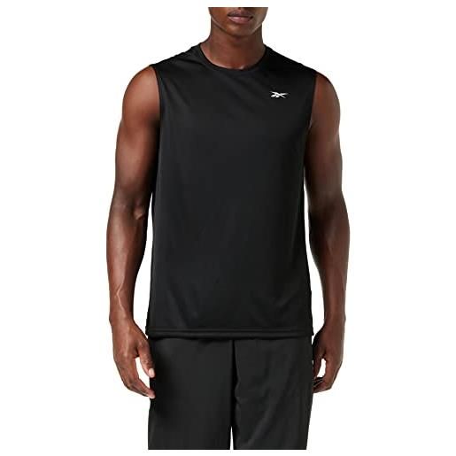 Reebok wor slvls tech tee canottiera uomo, uomo, maglietta senza maniche, gj0852, nero, m