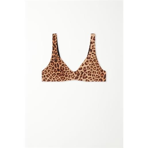 Tezenis bikini bra top scollato wild leopard donna marrone