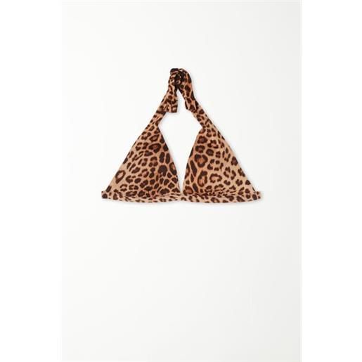 Tezenis bikini triangolo imbottito wild leopard donna marrone
