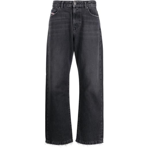 Diesel jeans a gamba ampia con dettagli in pizzo - nero