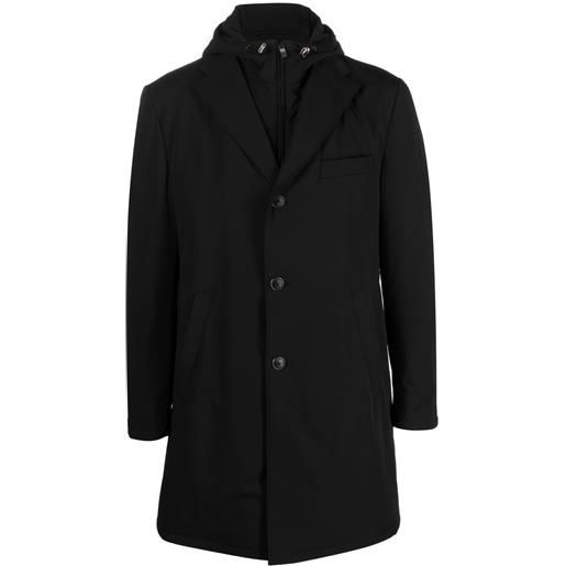 Corneliani giacca leggera monopetto con cappuccio - nero