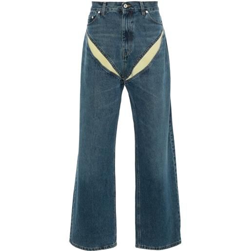 Y/Project jeans con dettaglio cut-out - blu