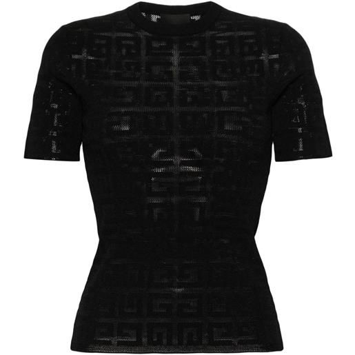 Givenchy t-shirt con motivo 4g jacquard - nero