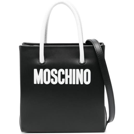 Moschino borsa tote mini con logo - nero