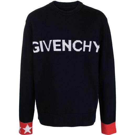 Givenchy maglione con logo - blu