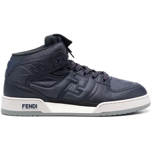 FENDI sneakers alte con logo goffrato ff - blu