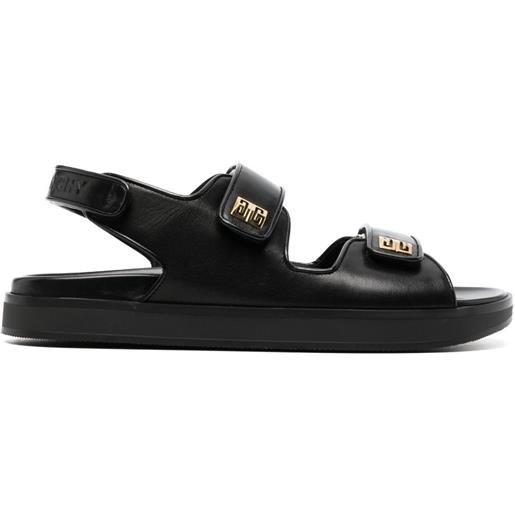 Givenchy sandali con placca logo - nero