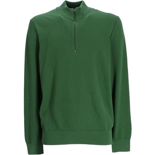 BOSS maglione con mezza zip - verde