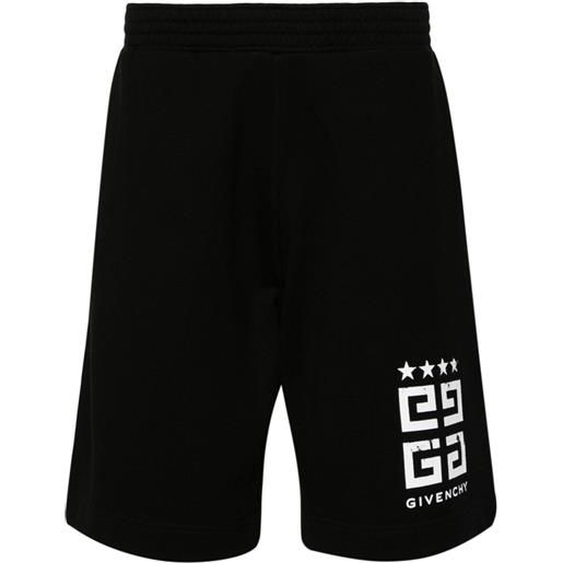 Givenchy shorts con stampa 4g - nero