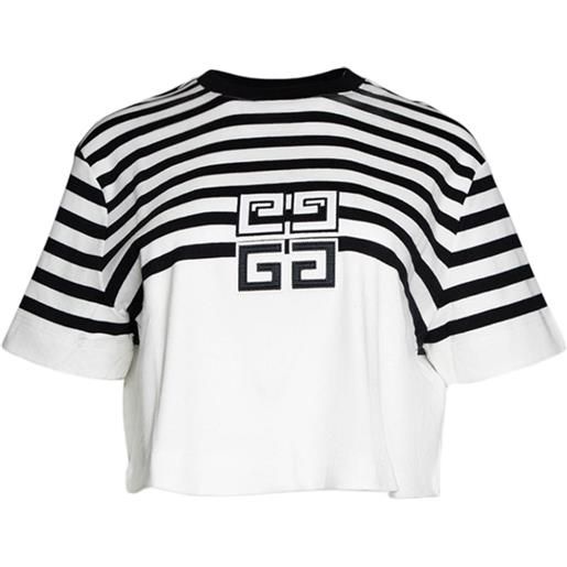 Givenchy t-shirt 4g con stampa crop - bianco